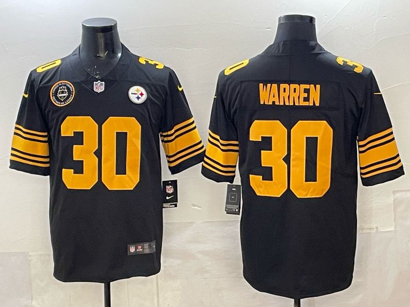 Men 2025 Nike Pittsburgh Steelers #30 Warren Black Limited NFL Jersey 002